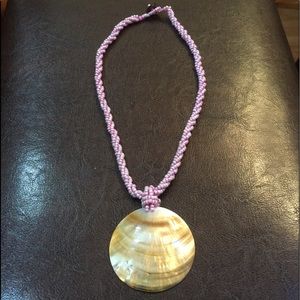 Women’s pink and seashell necklace